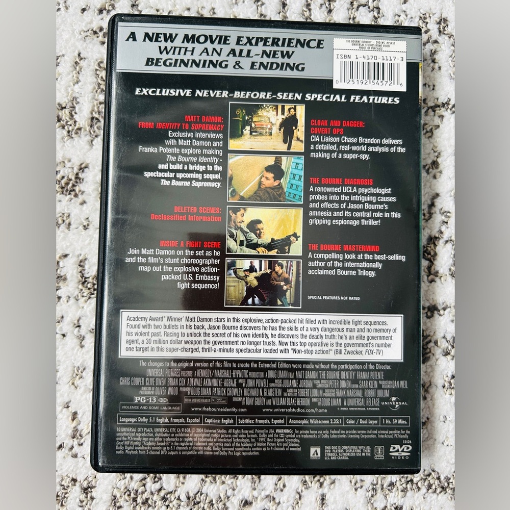 The Bourne Identity DVD Explosive Extended Edition Widescreen - Picture 2 of 4